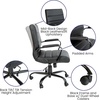 image:imageFlash Furniture Whitney MidBack Desk Chair  Brown LeatherSoft Executive Swivel Office Chair with Black Frame  Swivel Arm ChairBlack