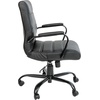image:imageFlash Furniture Whitney MidBack Desk Chair  Brown LeatherSoft Executive Swivel Office Chair with Black Frame  Swivel Arm ChairBlack