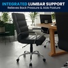 image:imageFlash Furniture Whitney MidBack Desk Chair  Brown LeatherSoft Executive Swivel Office Chair with Black Frame  Swivel Arm ChairBlack LeathersoftChrome Frame