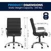 image:imageFlash Furniture Whitney MidBack Desk Chair  Brown LeatherSoft Executive Swivel Office Chair with Black Frame  Swivel Arm ChairBlack LeathersoftChrome Frame