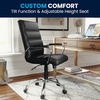 image:imageFlash Furniture Whitney MidBack Desk Chair  Brown LeatherSoft Executive Swivel Office Chair with Black Frame  Swivel Arm ChairBlack LeathersoftChrome Frame