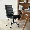 image:imageFlash Furniture Whitney MidBack Desk Chair  Brown LeatherSoft Executive Swivel Office Chair with Black Frame  Swivel Arm ChairBlack LeathersoftChrome Frame