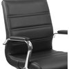 image:imageFlash Furniture Whitney MidBack Desk Chair  Brown LeatherSoft Executive Swivel Office Chair with Black Frame  Swivel Arm ChairBlack LeathersoftChrome Frame