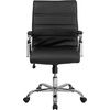 image:imageFlash Furniture Whitney MidBack Desk Chair  Brown LeatherSoft Executive Swivel Office Chair with Black Frame  Swivel Arm ChairBlack LeathersoftChrome Frame
