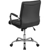 image:imageFlash Furniture Whitney MidBack Desk Chair  Brown LeatherSoft Executive Swivel Office Chair with Black Frame  Swivel Arm ChairBlack LeathersoftChrome Frame