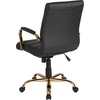 image:imageFlash Furniture Whitney MidBack Desk Chair  Brown LeatherSoft Executive Swivel Office Chair with Black Frame  Swivel Arm ChairBlack LeathersoftGold Frame