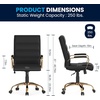 image:imageFlash Furniture Whitney MidBack Desk Chair  Brown LeatherSoft Executive Swivel Office Chair with Black Frame  Swivel Arm ChairBlack LeathersoftGold Frame