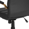 image:imageFlash Furniture Whitney MidBack Desk Chair  Brown LeatherSoft Executive Swivel Office Chair with Black Frame  Swivel Arm ChairBlack LeathersoftGold Frame