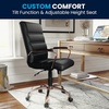 image:imageFlash Furniture Whitney MidBack Desk Chair  Brown LeatherSoft Executive Swivel Office Chair with Black Frame  Swivel Arm ChairBlack LeathersoftRose Gold Frame