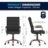 image:imageFlash Furniture Whitney MidBack Desk Chair  Brown LeatherSoft Executive Swivel Office Chair with Black Frame  Swivel Arm ChairBlack LeathersoftRose Gold Frame