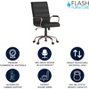 image:imageFlash Furniture Whitney MidBack Desk Chair  Brown LeatherSoft Executive Swivel Office Chair with Black Frame  Swivel Arm ChairBlack LeathersoftRose Gold Frame