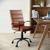image:imageFlash Furniture Whitney MidBack Desk Chair  Brown LeatherSoft Executive Swivel Office Chair with Black Frame  Swivel Arm ChairBrownBlack Frame
