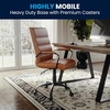 image:imageFlash Furniture Whitney MidBack Desk Chair  Brown LeatherSoft Executive Swivel Office Chair with Black Frame  Swivel Arm ChairBrownBlack Frame