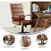image:imageFlash Furniture Whitney MidBack Desk Chair  Brown LeatherSoft Executive Swivel Office Chair with Black Frame  Swivel Arm ChairBrownBlack Frame