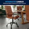 image:imageFlash Furniture Whitney MidBack Desk Chair  Brown LeatherSoft Executive Swivel Office Chair with Black Frame  Swivel Arm ChairBrownBlack Frame