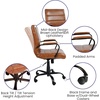 image:imageFlash Furniture Whitney MidBack Desk Chair  Brown LeatherSoft Executive Swivel Office Chair with Black Frame  Swivel Arm ChairBrownBlack Frame