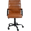 image:imageFlash Furniture Whitney MidBack Desk Chair  Brown LeatherSoft Executive Swivel Office Chair with Black Frame  Swivel Arm ChairBrownBlack Frame