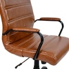 image:imageFlash Furniture Whitney MidBack Desk Chair  Brown LeatherSoft Executive Swivel Office Chair with Black Frame  Swivel Arm ChairBrownBlack Frame