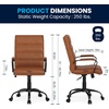 image:imageFlash Furniture Whitney MidBack Desk Chair  Brown LeatherSoft Executive Swivel Office Chair with Black Frame  Swivel Arm ChairBrownBlack Frame