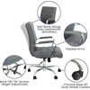 image:imageFlash Furniture Whitney MidBack Desk Chair  Brown LeatherSoft Executive Swivel Office Chair with Black Frame  Swivel Arm ChairGrayChrome Frame