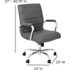 image:imageFlash Furniture Whitney MidBack Desk Chair  Brown LeatherSoft Executive Swivel Office Chair with Black Frame  Swivel Arm ChairGrayChrome Frame
