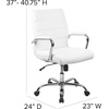 image:imageFlash Furniture Whitney MidBack Desk Chair  Brown LeatherSoft Executive Swivel Office Chair with Black Frame  Swivel Arm ChairWhite LeathersoftChrome Frame