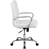 image:imageFlash Furniture Whitney MidBack Desk Chair  Brown LeatherSoft Executive Swivel Office Chair with Black Frame  Swivel Arm ChairWhite LeathersoftChrome Frame