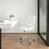 image:imageFlash Furniture Whitney MidBack Desk Chair  Brown LeatherSoft Executive Swivel Office Chair with Black Frame  Swivel Arm ChairWhite LeathersoftChrome Frame