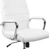 image:imageFlash Furniture Whitney MidBack Desk Chair  Brown LeatherSoft Executive Swivel Office Chair with Black Frame  Swivel Arm ChairWhite LeathersoftChrome Frame