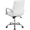 image:imageFlash Furniture Whitney MidBack Desk Chair  Brown LeatherSoft Executive Swivel Office Chair with Black Frame  Swivel Arm ChairWhite LeathersoftChrome Frame