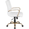 image:imageFlash Furniture Whitney MidBack Desk Chair  Brown LeatherSoft Executive Swivel Office Chair with Black Frame  Swivel Arm ChairWhite LeathersoftGold Frame