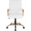 image:imageFlash Furniture Whitney MidBack Desk Chair  Brown LeatherSoft Executive Swivel Office Chair with Black Frame  Swivel Arm ChairWhite LeathersoftGold Frame