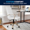 image:imageFlash Furniture Whitney MidBack Desk Chair  Brown LeatherSoft Executive Swivel Office Chair with Black Frame  Swivel Arm ChairWhite LeathersoftGold Frame