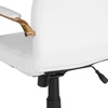 image:imageFlash Furniture Whitney MidBack Desk Chair  Brown LeatherSoft Executive Swivel Office Chair with Black Frame  Swivel Arm ChairWhite LeathersoftGold Frame