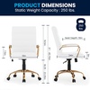 image:imageFlash Furniture Whitney MidBack Desk Chair  Brown LeatherSoft Executive Swivel Office Chair with Black Frame  Swivel Arm ChairWhite LeathersoftGold Frame