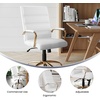 image:imageFlash Furniture Whitney MidBack Desk Chair  Brown LeatherSoft Executive Swivel Office Chair with Black Frame  Swivel Arm ChairWhite LeathersoftGold Frame