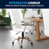 image:imageFlash Furniture Whitney MidBack Desk Chair  Brown LeatherSoft Executive Swivel Office Chair with Black Frame  Swivel Arm ChairWhite LeathersoftGold Frame