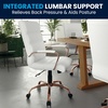 image:imageFlash Furniture Whitney MidBack Desk Chair  Brown LeatherSoft Executive Swivel Office Chair with Black Frame  Swivel Arm ChairWhite LeathersoftRose Gold Frame