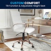 image:imageFlash Furniture Whitney MidBack Desk Chair  Brown LeatherSoft Executive Swivel Office Chair with Black Frame  Swivel Arm ChairWhite LeathersoftRose Gold Frame