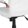 image:imageFlash Furniture Whitney MidBack Desk Chair  Brown LeatherSoft Executive Swivel Office Chair with Black Frame  Swivel Arm ChairWhite LeathersoftRose Gold Frame