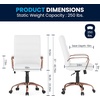 image:imageFlash Furniture Whitney MidBack Desk Chair  Brown LeatherSoft Executive Swivel Office Chair with Black Frame  Swivel Arm ChairWhite LeathersoftRose Gold Frame