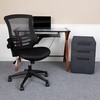 image:imageFlash Furniture Work From Home Kit  Glass Desk with Keyboard Tray Ergonomic Mesh Office Chair and Filing Cabinet with Lock amp Inset HandlesBlack
