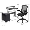 image:imageFlash Furniture Work From Home Kit  Glass Desk with Keyboard Tray Ergonomic Mesh Office Chair and Filing Cabinet with Lock amp Inset HandlesBlack