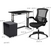 image:imageFlash Furniture Work From Home Kit  Glass Desk with Keyboard Tray Ergonomic Mesh Office Chair and Filing Cabinet with Lock amp Inset HandlesBlack