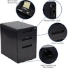 image:imageFlash Furniture Work From Home Kit  Glass Desk with Keyboard Tray Ergonomic Mesh Office Chair and Filing Cabinet with Lock amp Inset HandlesBlack
