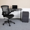 image:imageFlash Furniture Work From Home Kit  Glass Desk with Keyboard Tray Ergonomic Mesh Office Chair and Filing Cabinet with Lock amp Inset HandlesBlack