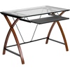image:imageFlash Furniture Work From Home Kit  Glass Desk with Keyboard Tray Ergonomic Mesh Office Chair and Filing Cabinet with Lock amp Inset HandlesBlack