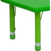 image:imageFlash Furniture Wren 24W x 48L Rectangular Green Plastic Height Adjustable Activity TableGreen