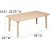 image:imageFlash Furniture Wren 24W x 48L Rectangular Green Plastic Height Adjustable Activity TableNatural