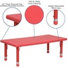 image:imageFlash Furniture Wren 24W x 48L Rectangular Green Plastic Height Adjustable Activity TableRed